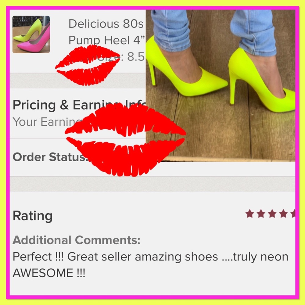 Delicious 80s Neón Yellow Closed Toe Pump Heel 4” - Picture 2 of 8